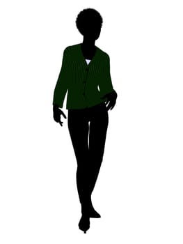 African american female business executive silhouette on a white background