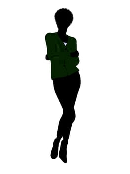 African american female business executive silhouette on a white background