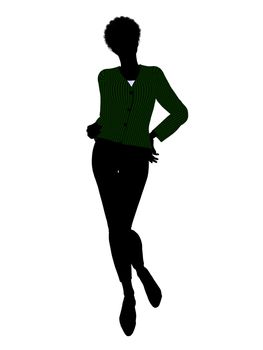 African american female business executive silhouette on a white background