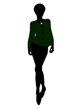 African american female business executive silhouette on a white background