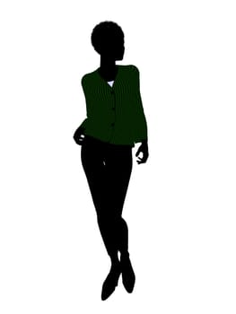 African american female business executive silhouette on a white background