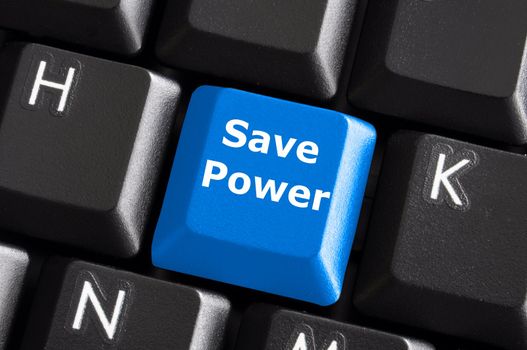 save power or energy concept with key on computer keyboard