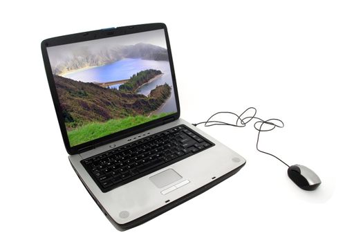 Portable Pc over white background