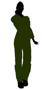 Female mechanic illustration silhouette on a white background