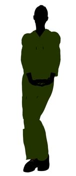 Female mechanic illustration silhouette on a white background
