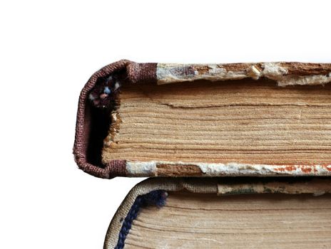 Two old of books isolated on white