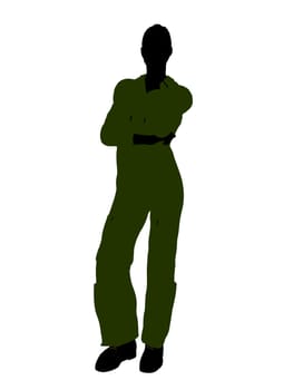 Female mechanic illustration silhouette on a white background