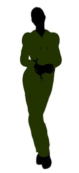 Female mechanic illustration silhouette on a white background