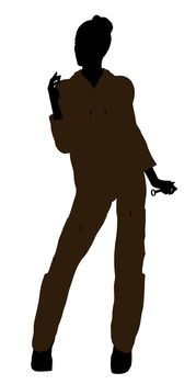 Female mechanic illustration silhouette on a white background