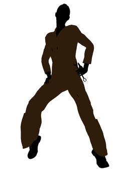 Female mechanic illustration silhouette on a white background