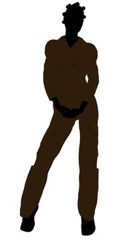 Female african american mechanic illustration silhouette on a white background