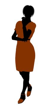 Female retro illustration silhouette on a white background