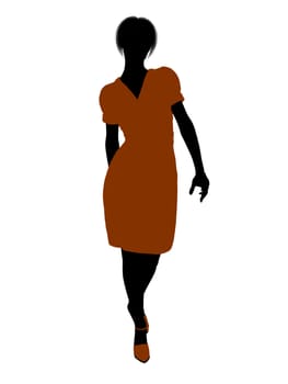 Female retro illustration silhouette on a white background