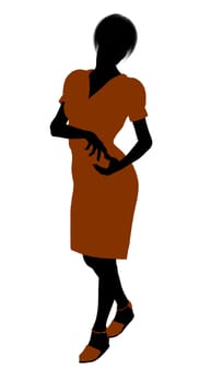 Female retro illustration silhouette on a white background
