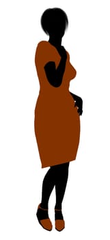 Female retro illustration silhouette on a white background
