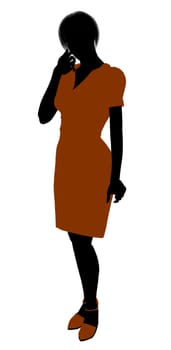 Female retro illustration silhouette on a white background