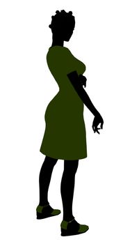 African american retro illustration silhouette on a white background