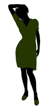 African american retro illustration silhouette on a white background
