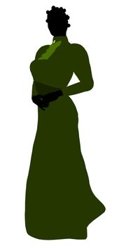 Female victorian art illustration silhouette on a white background