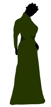 Female victorian art illustration silhouette on a white background