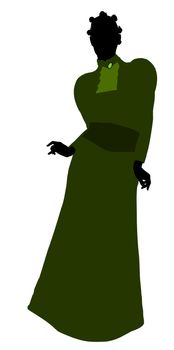 Female victorian art illustration silhouette on a white background