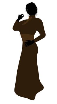 Female victorian art illustration silhouette on a white background
