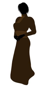 Female victorian art illustration silhouette on a white background