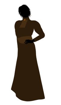 Female victorian art illustration silhouette on a white background
