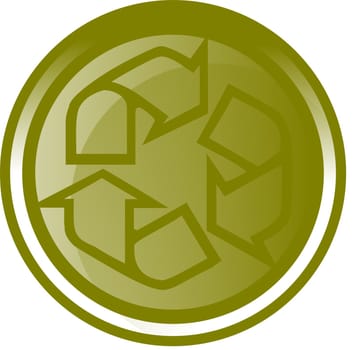 a green recycling web button