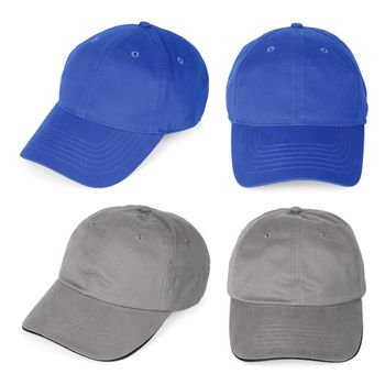 Isolated blank baseball caps ready for your logo or design. Clipping path for each hat included.