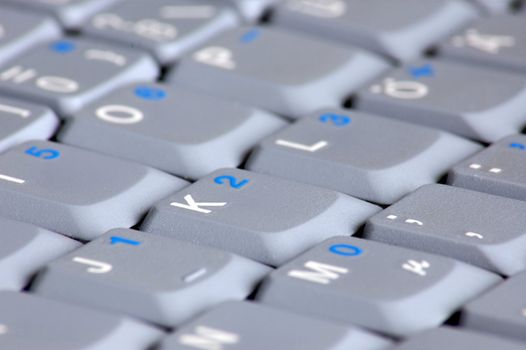gray keyboard of a business laptop computer