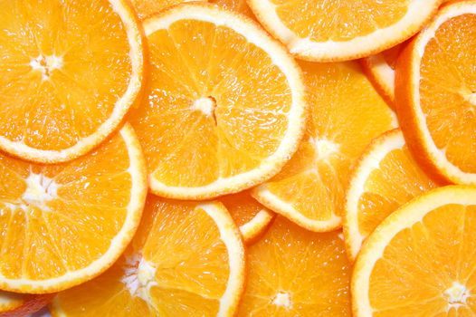 healthy orange fruit background with sliced oranges