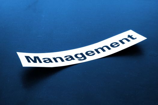 word management written on paper ands space for text message