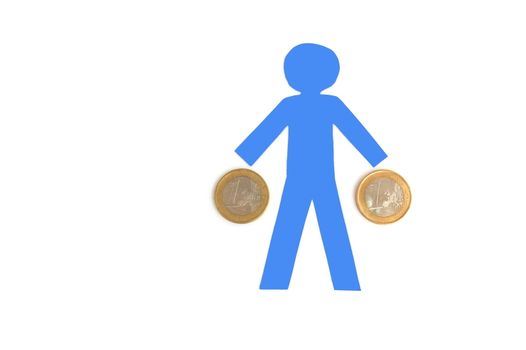 A money courier isolated on a white background