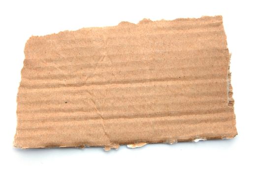 empty cardboard for a text message isolated on white background