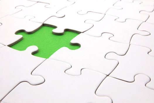 white jigsaw or puzzle background with copyspace