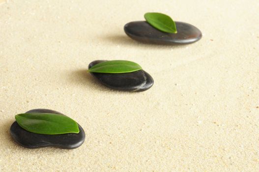 stones and sand in a peaceful still life