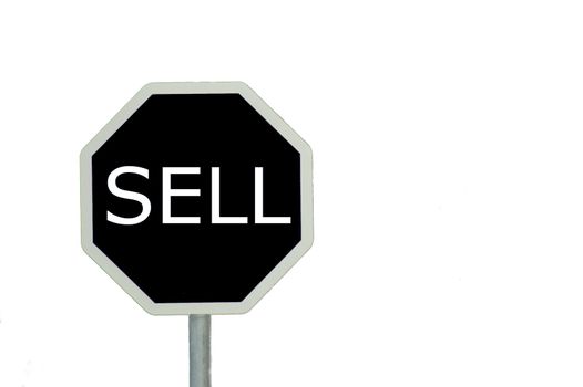 sign isolated on white background with empty space for a text message