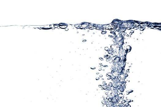 fresh and clean water with gas bubbles background