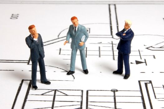 meeting of business man on architecture background