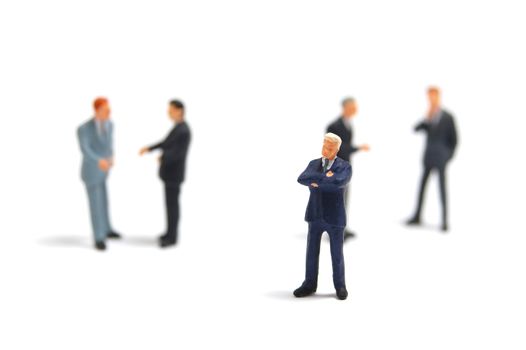 business people isolated on white background discussing a problem