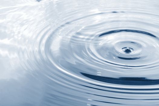 impact of a fresh water drop on a rainy day