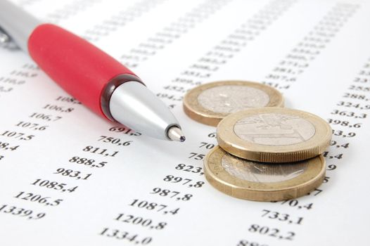money on business numbers showing success and economic growth