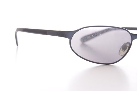 Closes up of the left side of sunglasses