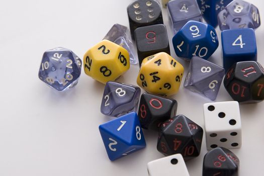 Array of different sided dice