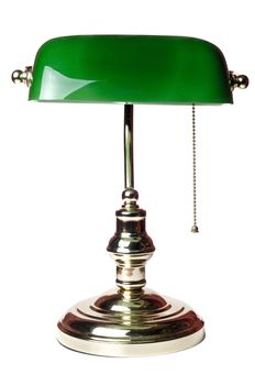 classic bankers lamp isolated on a white background