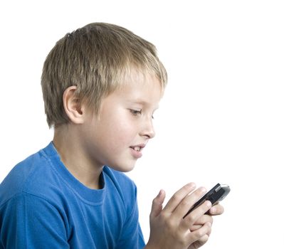 Boy Playing on Cell and send sms fun