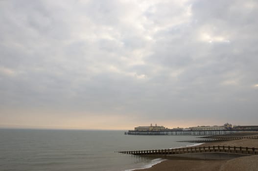 A victorian pier in Hastings at sundown