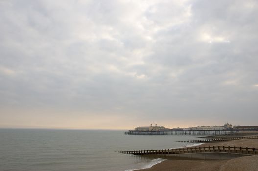 A victorian pier in Hastings at sundown