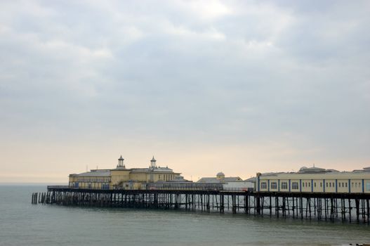 A victorian pier in Hastings at sundown